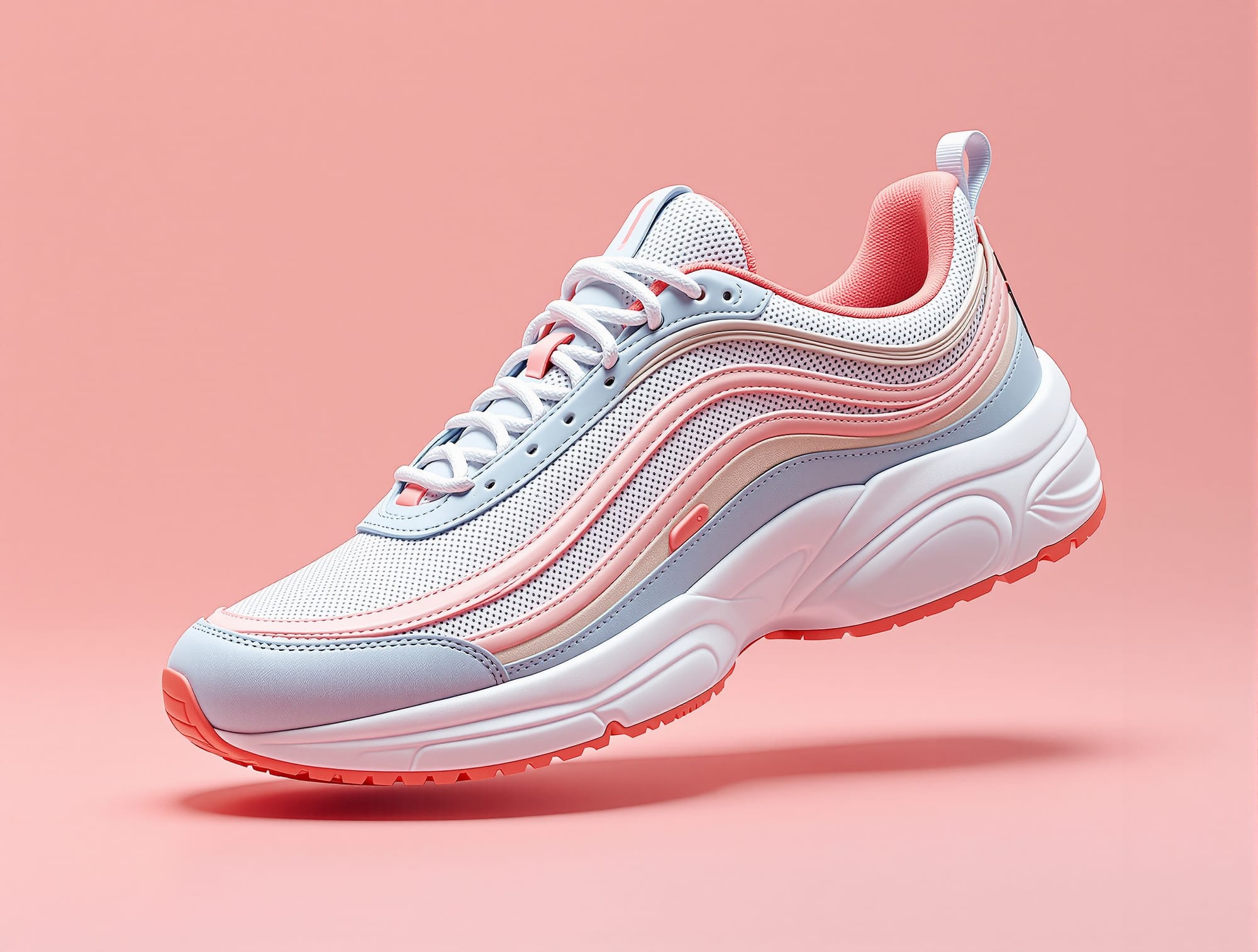 detailed sneaker on a glossy surface