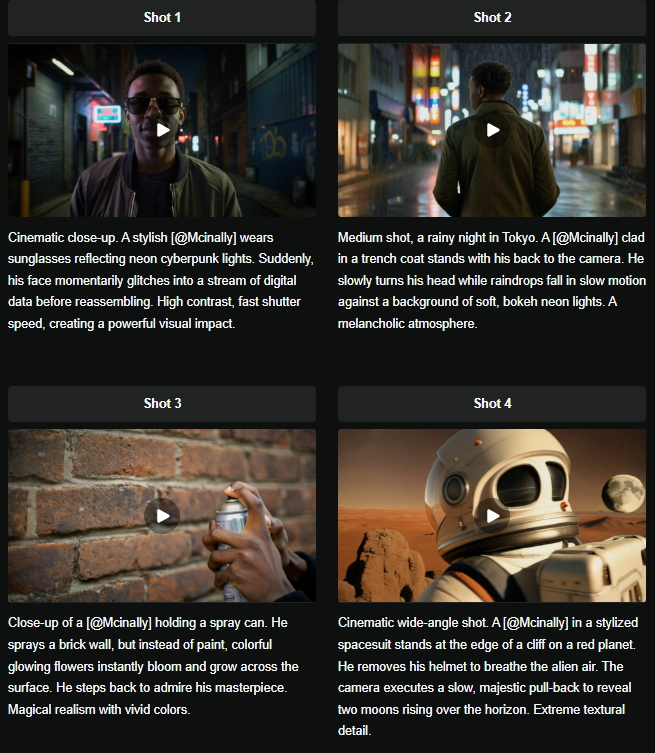 Four Shots with Multiple Views