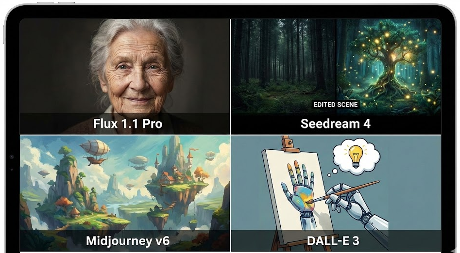 Comparison of best AI image generation models in action.