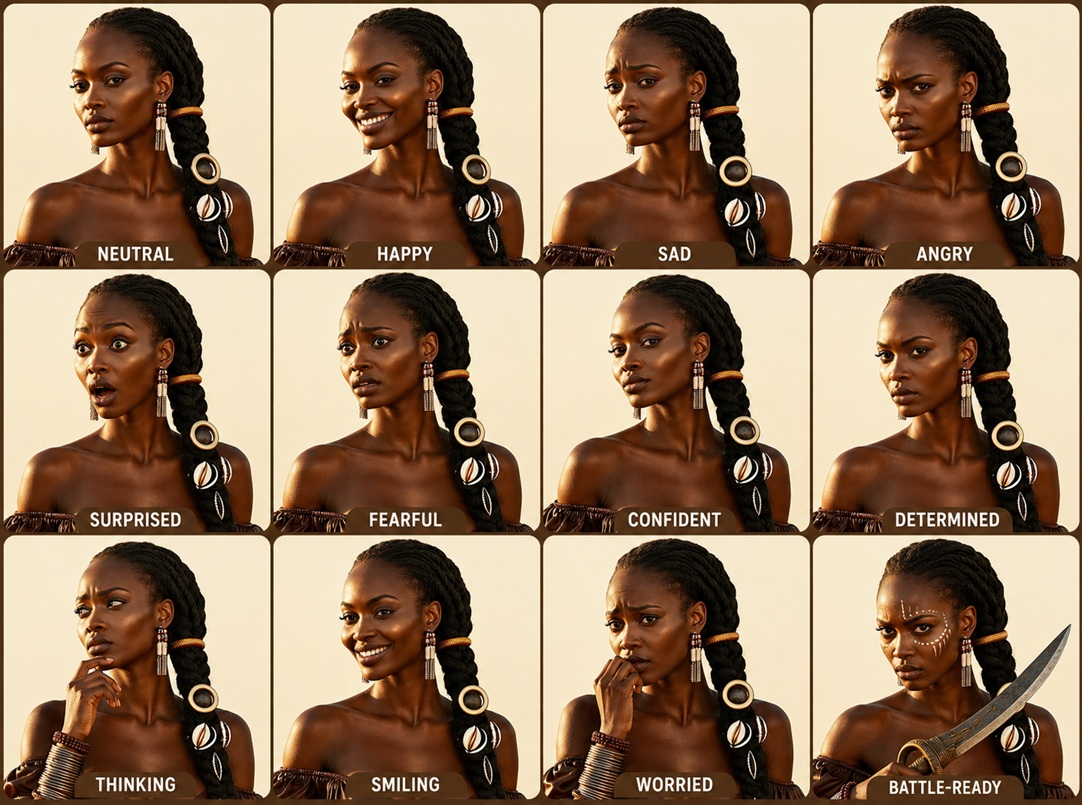 AI boundoir with different facial expression image: proxima.art