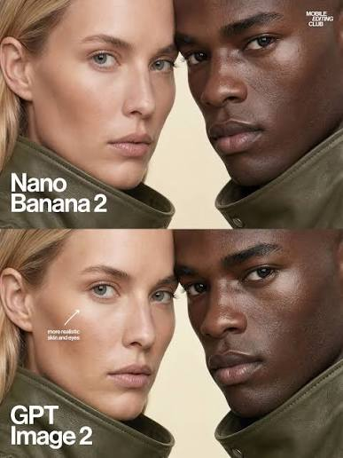 GPT image 2 vs Nano banana 2 Source:mobileeditingclub