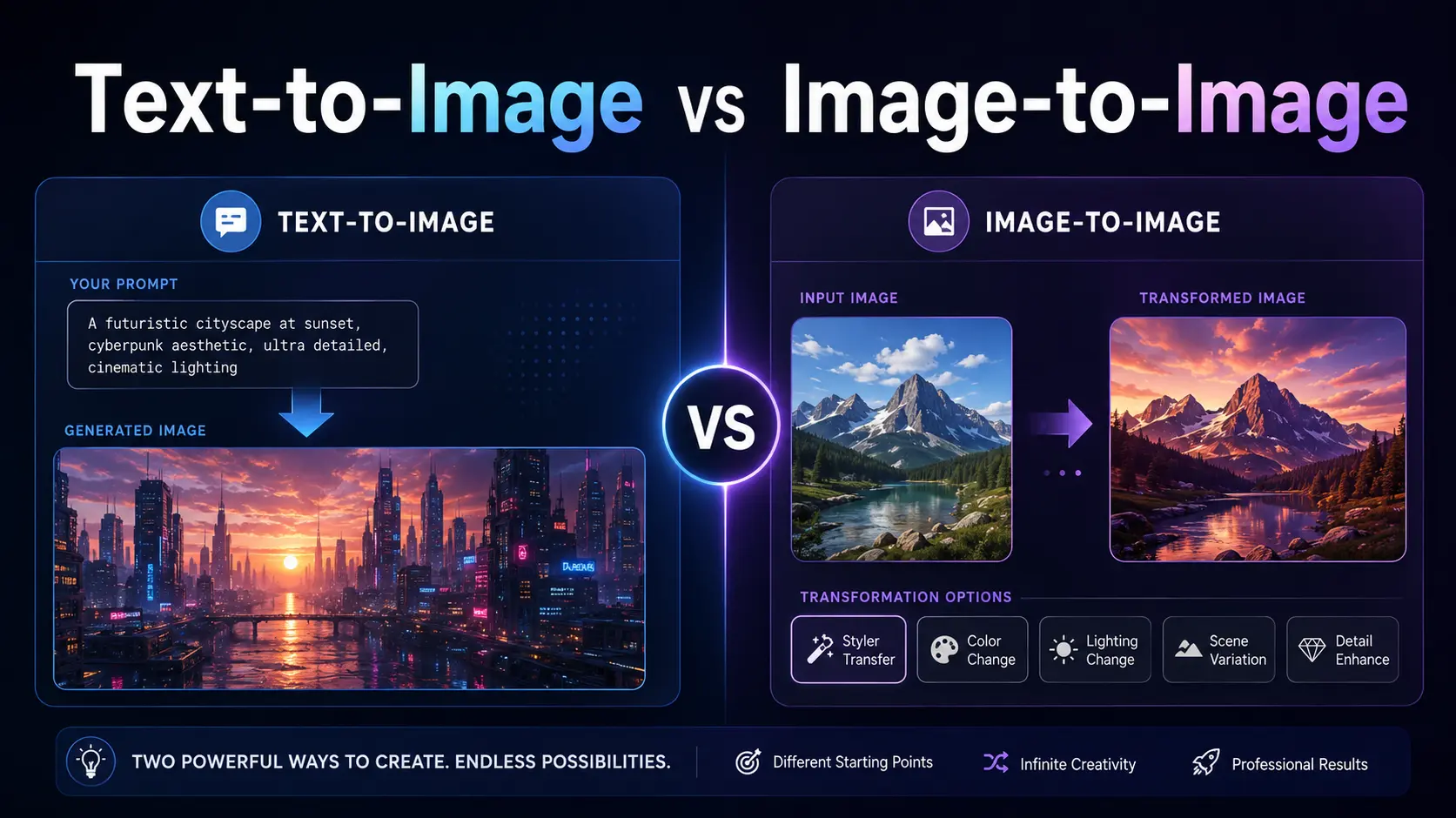 Text to Image vs Image to Image Source:startboost