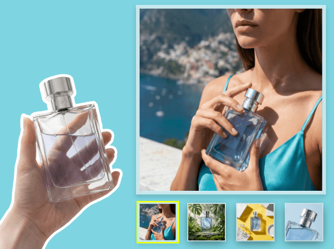 Product phtography via AI image: rewarx studio