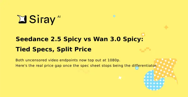 Seedance 2.5 Spicy vs Wan 3.0 Spicy: Tied Specs, Split Price