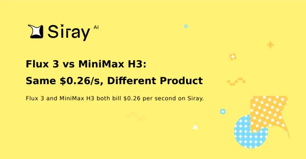 Flux 3 vs MiniMax H3: Same $0.26/s, Different Product