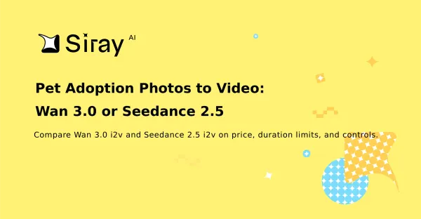 Pet Adoption Photos to Video: Wan 3.0 or Seedance 2.5