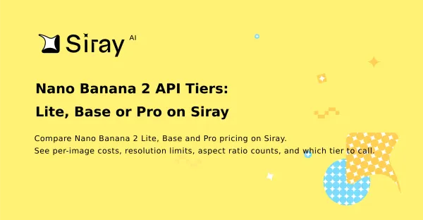 Nano Banana 2 API Tiers: Lite, Base or Pro on Siray