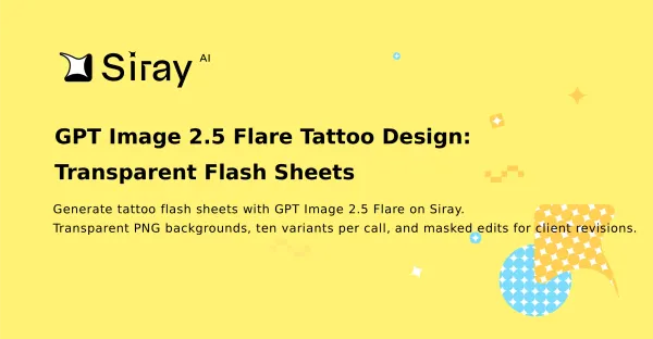 GPT Image 2.5 Flare Tattoo Design: Transparent Flash Sheets