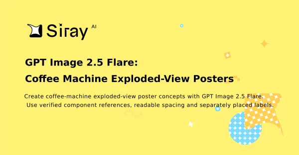 GPT Image 2.5 Flare:  Coffee Machine Exploded-View Posters