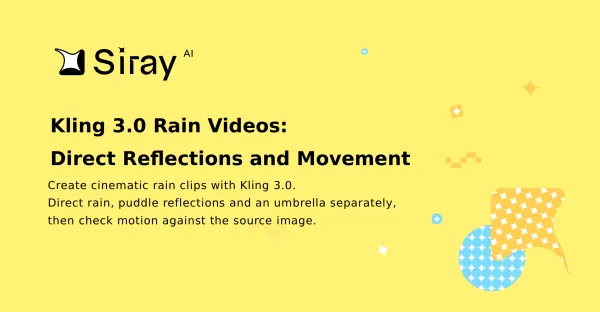 Kling 3.0 Rain Videos: Direct Reflections and Movement